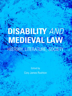 cover image of Disability and Medieval Law
